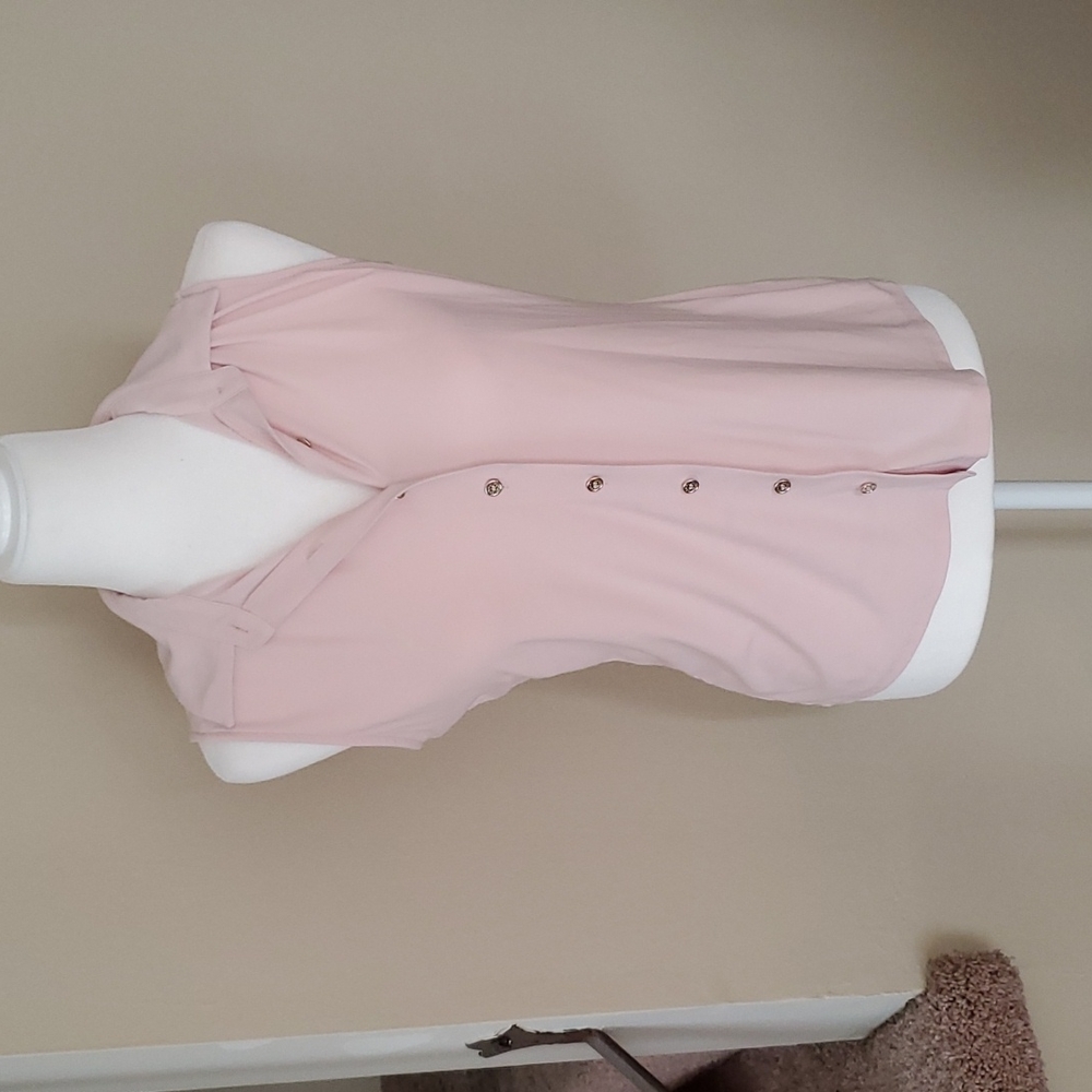 Tommy Hilfiger Light Pink Button Down Sleeveless Top - Size S